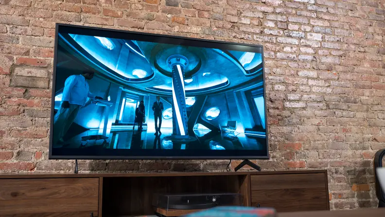 The Sony X80J displaying 4K/HDR content