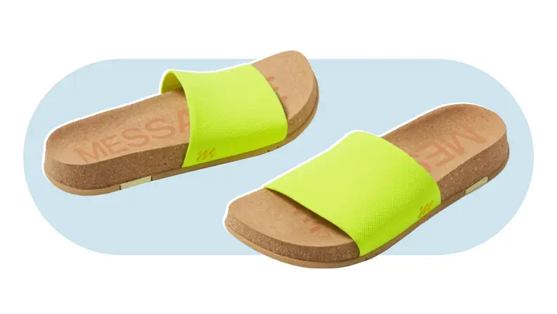 Message sandals on a baby blue background.