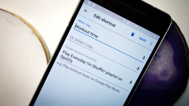 A phone screen running Google Assistant