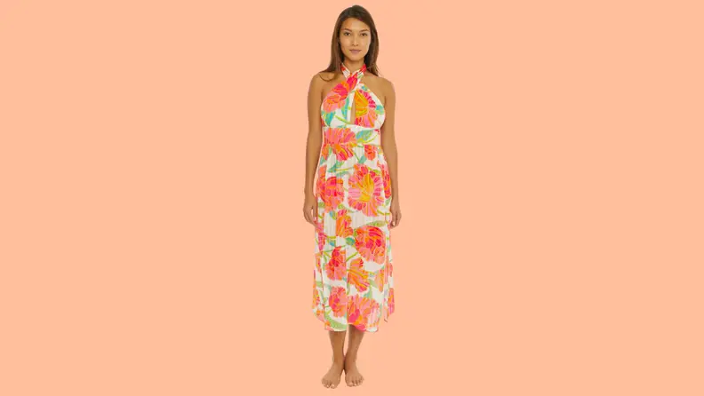 A floral halter dress.