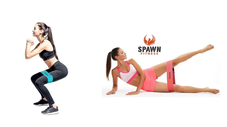 Women doing leg exercises with exercise bands.
