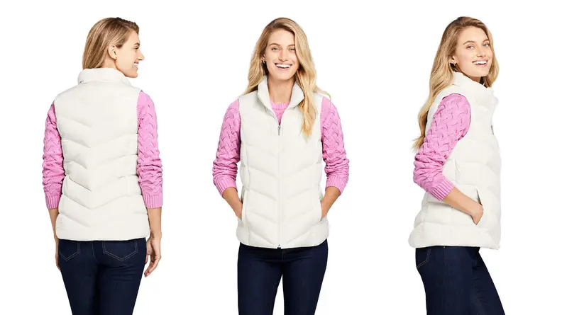 Woman wearing a white vest