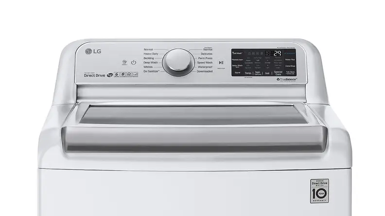 The LG WT7800CW has five temperature levels, five spin levels, and three soil levels, plus cold wash, and water plus.