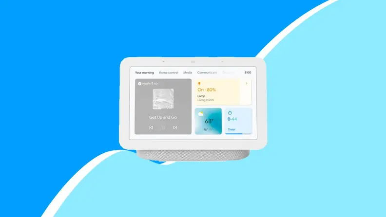 Google device on blue background