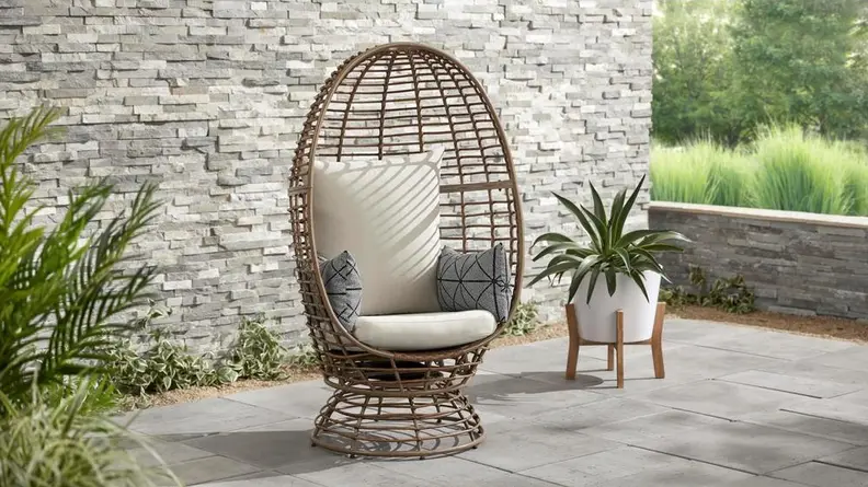 Give your patio a trendy upgrade with this unique chair.