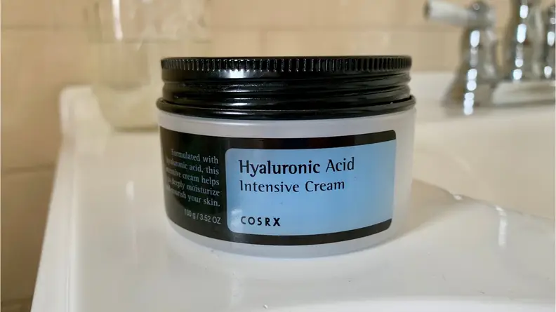 Cosrx Hyaluronic Acid Cream on Sink Counter