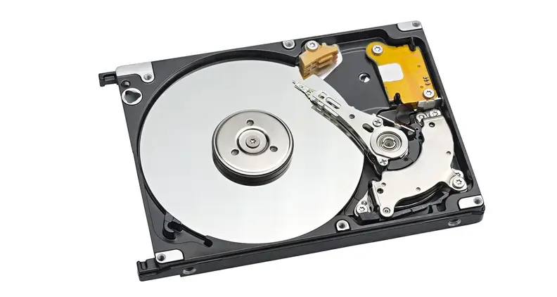 A hard drive on a white background.