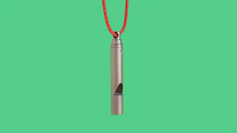 A Vargo titanium emergency whistle.