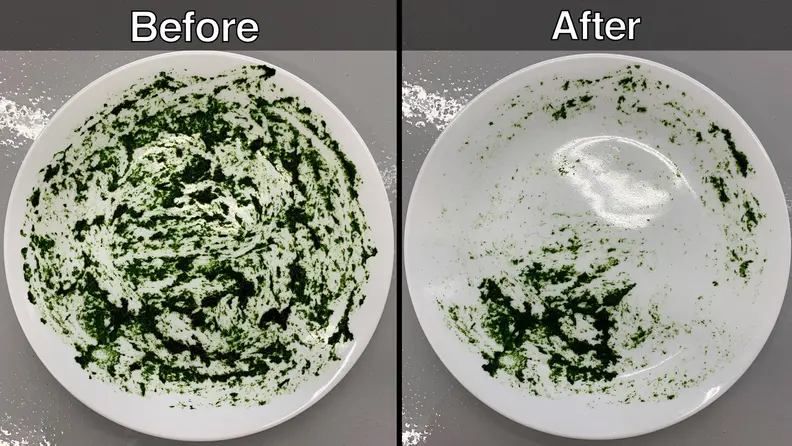 Two soiled dishes, a 