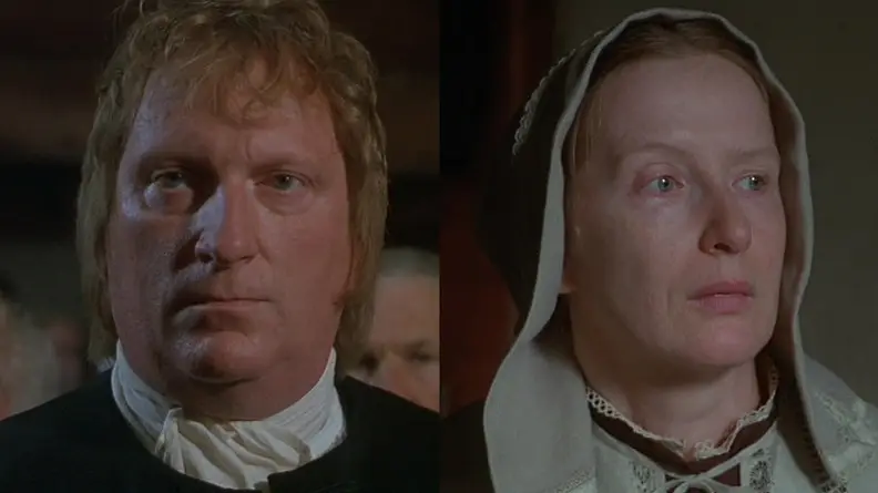 Screenshot of two actors from the Crucible