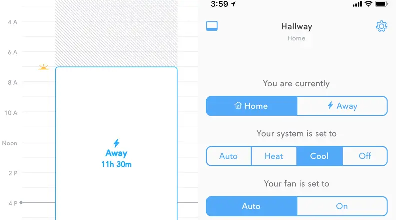Glas smart thermostat scheduling