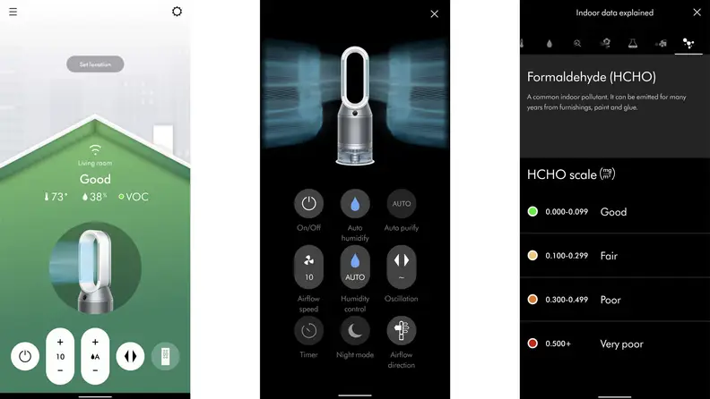 Screenshots of the PH04 app interace.