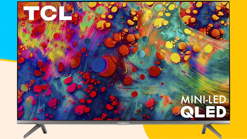 Close up of a TCL television.