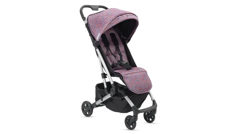 Colugo stroller with pink print.