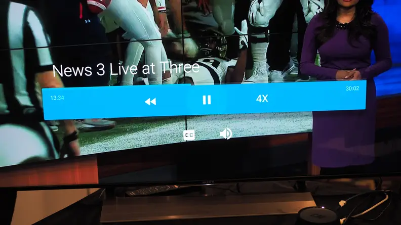 With a microSD card the Stream+ can record two shows at once and supports pause/rewind/fast forward.