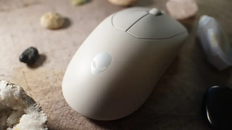 Close-up shot of the Alienware Pro Wireless Mouse.