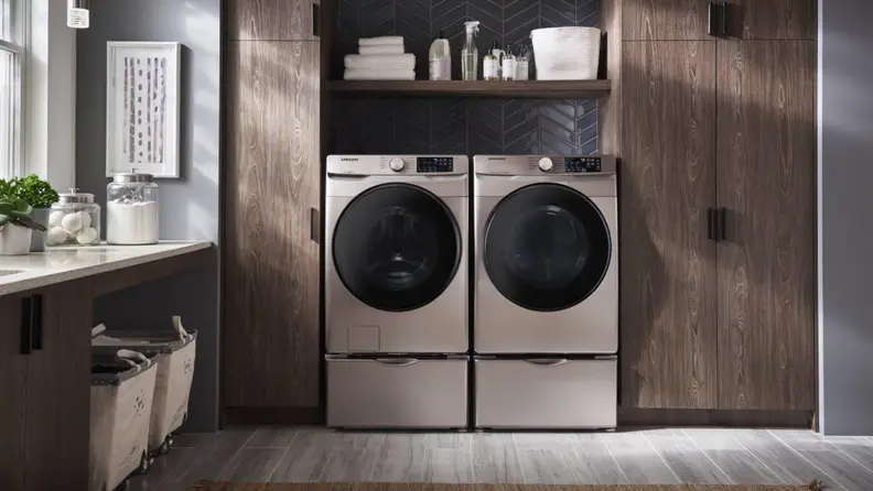 Samsung's champagne finish blends perfectly with natural woods and tile patterns that complement today’s trends.