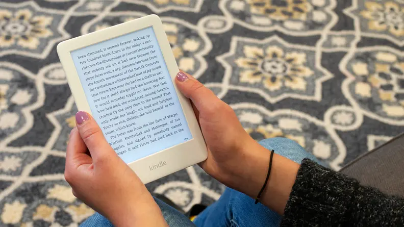 10th Generation Amazon Kindle 2019 with e-ink text on display