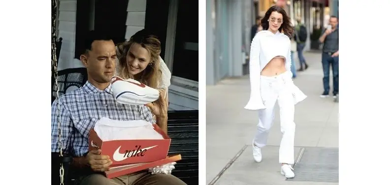 Bella Hadid and Forrest Gump are fans of the Nike Cortez sneaker.