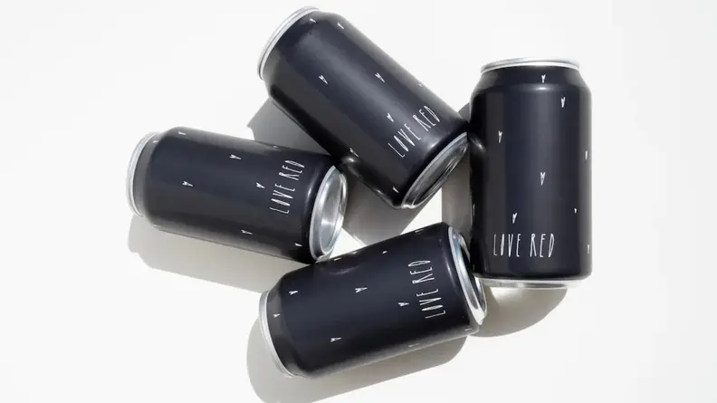 Four cans of Love Red red wine.