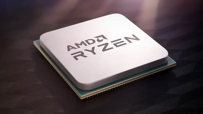 A mockup of AMD's Ryzen 3100 chip, one of the company's budget processors.