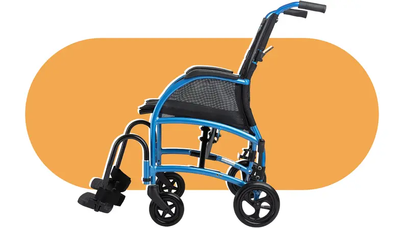 The Strongback Mobility Excursion chair on a colorful background