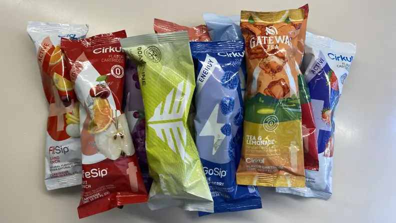 A variety of different Cirkul flavor packets.