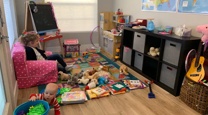 A Ruggable rug in kid's playroom.