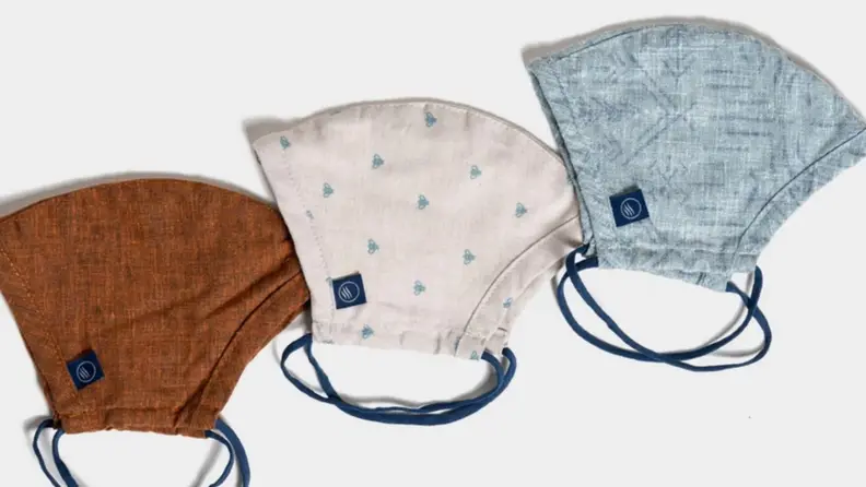 Three facemasks in recycled fabric