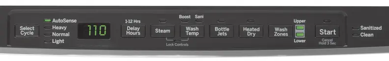 The hidden controls aren't visible when the door is shut. The interface is easy to use and pleasantly responsive.