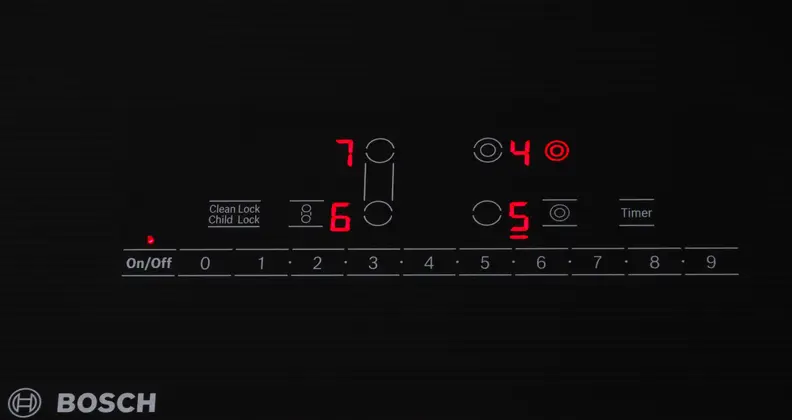 Cooktop controls in use