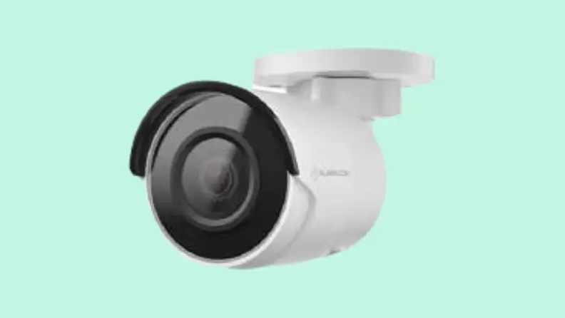 white mounted camera