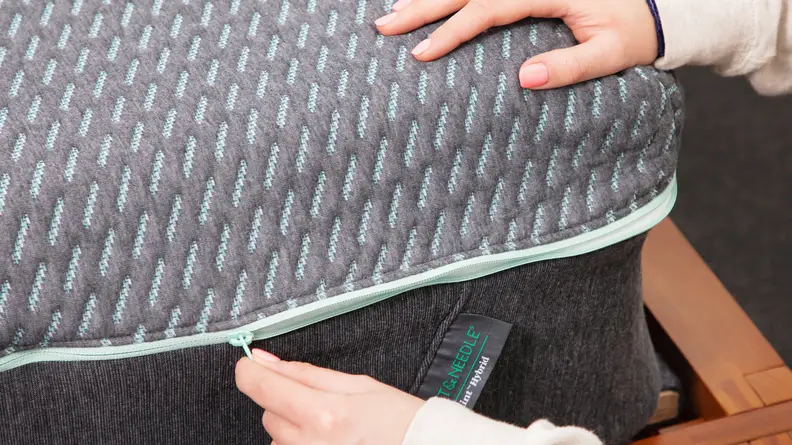 The removable cover of the Tuft & Needle Mint hybrid mattress.