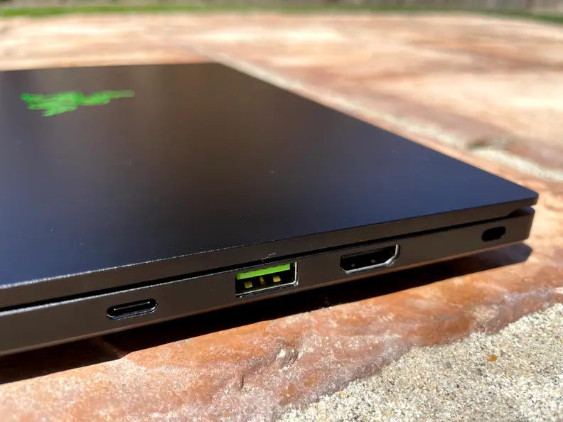 The Razer Blade 14 splits its ports across its right and left sides.