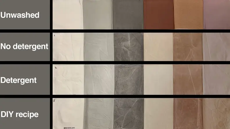 The stain strips from a DIY laundry detergent recipe