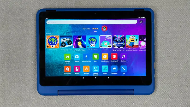 The home screen of the HD 10 Kids Pro tablet.