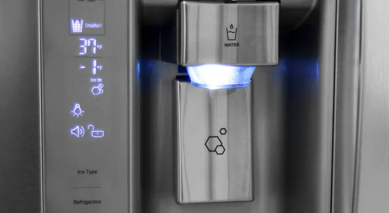 Controls and water and ice dispenser