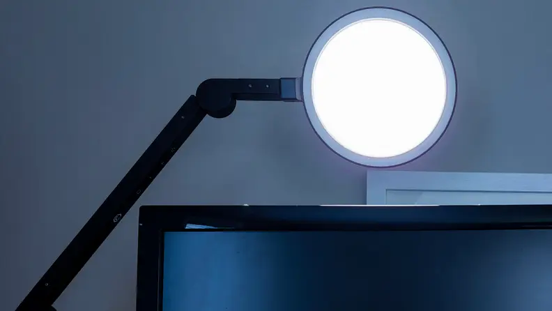 An LED Light from Lume Cube facing forward