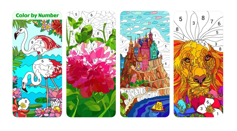 Screenshots of Color by Numbers app