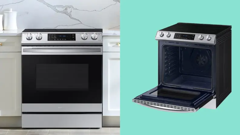 Samsung NE63T8511SS stove and range in kitchen.