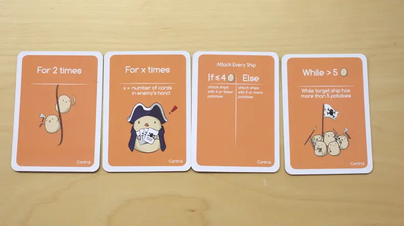 Control cards in Potato Pirates