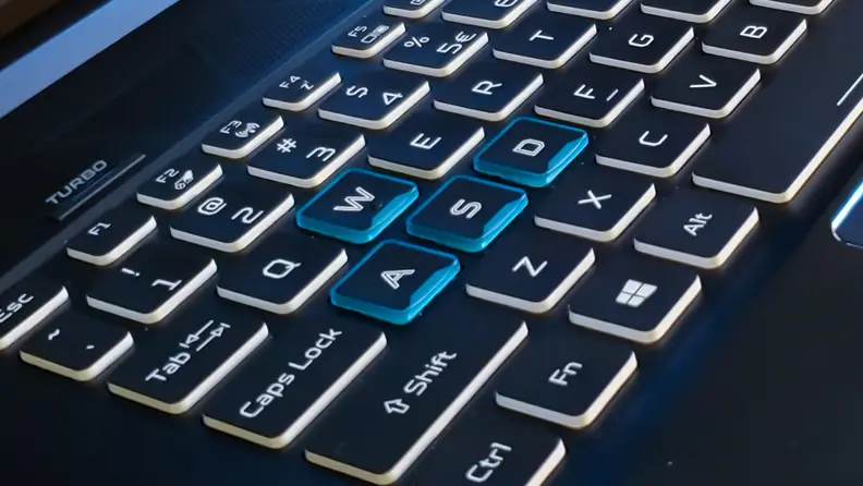 Closeup of WASD keys