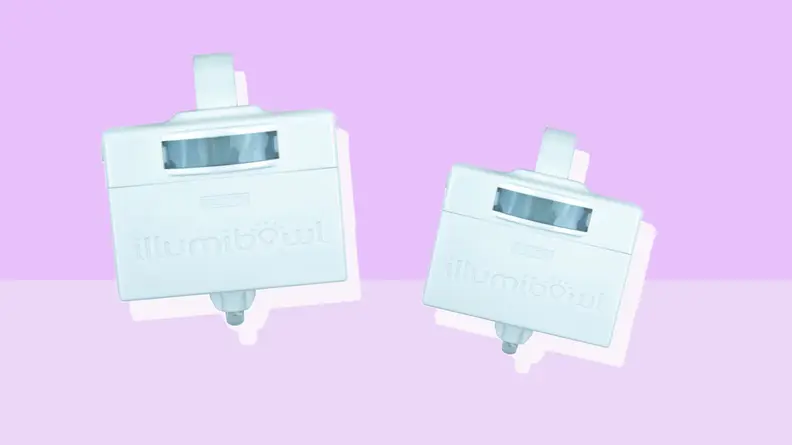 Square shaped LED toilet bowl lights.