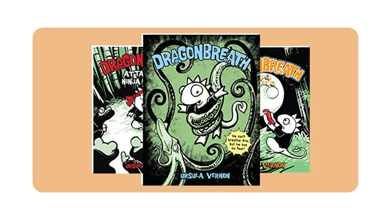 Three books from the _Dragonbreath_ children's book series.