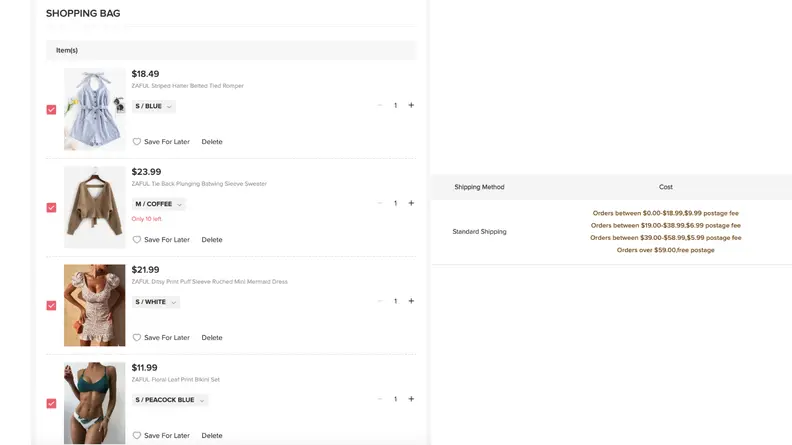 Zaful shipping