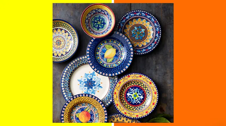 A Sicilian set of melamine dinnerware