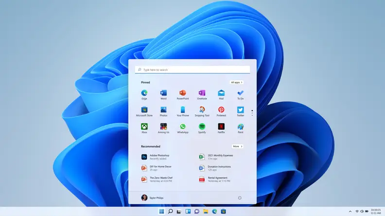 Windows 11's Start Menu is now known as the Dock.