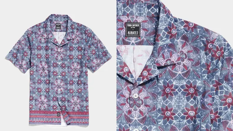 shirt with tile design on it from Todd Snyder