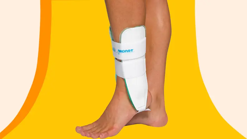 Cast being worn on foot and ankle.