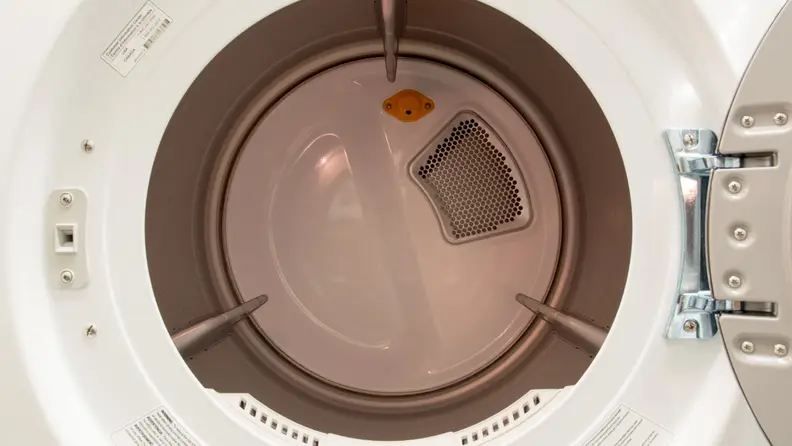 The dryer has a spacious drum